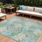 Edge Collections - 10' x 14' - Blue - Washable Botanical Leaves Area Rug for Indoor and Outdoor Use - 1 Piece